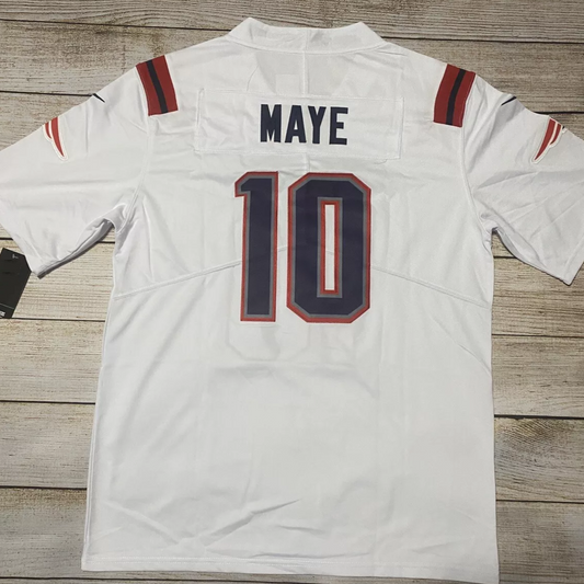 D. Maye #10 White New England 2024 Jersey